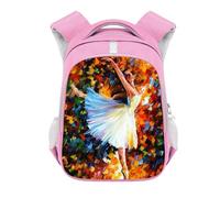 Rhythmic Gymnastics Printed Backpack for Girls, 13/16 Inch Kids Schoolbag Large Capacity Travel Bag Casual Daypack Dance Athlete Backpack Style15,36x26x13cm