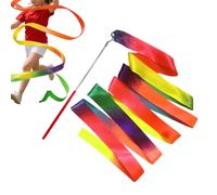 Rhythmic Gymnastics Ribbon | Gradient Color Dancing Practice Equipment | Artistic Dance Ribbon Sticks,for Preschooler Summer Camp Playroom Home School Club Birthday Party Stage Performances