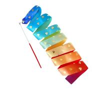 Rhythmic Gymnastics Ribbon - Rainbow Dance Streamer Wand, Colorful Twirling Baton Ribbon, Long Silk | Flexible With Flexible Stick For Kids Performance Practice, Rhythm Training, Exercise Activity