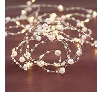 Rhytsing 36 LED White Pearl Glarand Battery Operated Fairy String Lights with Timer Function for Wedding Christmas Party Event Decoration - 4.5m - Set of 2