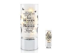 Rhytsing Memorial Gift - Battery Operated Flameless Candle with Timer Function, Glass Cylinder Lantern with Fairy Lights, Expressing Sympathy for The Loss of Someone We Loved - D 8 cm x H 20cm