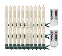 Rhytsing Set of 30 Clip On Candles for Christmas Tree with 2 Remotes, Battery Operated LED Candle Lights with Timer, Wax Dripping Design, Indoor and Outdoor use