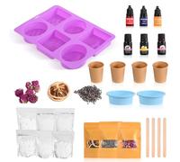 Rhyvorax Soap Making Kit, 150ml*6 Premium Base with 8 Soap Moulds - DIY Soap Kit with Natural Essential Oils & Dried Flowers, Soap Making Supplies for Adults Beginners DIY Gift