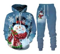 RIAAJ Christmas Men's Jogging Suit Hoodie and Pants Men's Tracksuit Jogging Suit Sports Suit, Christmas 15, XXXXXL