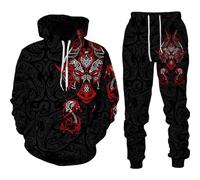 RIAAJ Men's Chinese Dragon Hoodie 3D Printed Loose Pullover Chinese Dragon Sports Shirt Jogging Suit Sports Set, F6, XL