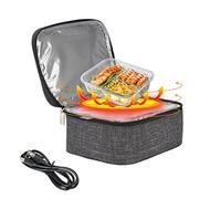 RIABXZ Portable Oven Heating Lunch Box, USB Mini Electric Heated Lunch Box, Personal Lunch Heater Perfect for Office Travel Potlucks Home Kitchen, Grey