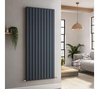 Riace Anthracite Vertical Flat Designer Radiator 1600x680mm Double Panel 6145 BTU