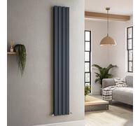 Riace Anthracite Vertical Flat Designer Radiator 1800x272mm Double Panel 2778 BTU