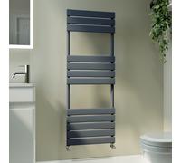 Riace Anthracite Vertical Flat Towel Radiator 1200x450mm Single Panel 1621 BTU