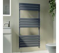 Riace Anthracite Vertical Flat Towel Radiator 1200x600mm Single Panel 2034 BTU