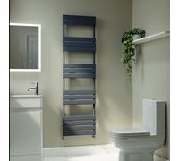 Riace Anthracite Vertical Flat Towel Radiator 1600x450mm Single Panel 2171 BTU