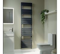 Riace Anthracite Vertical Flat Towel Radiator 1800x450mm Single Panel 2471 BTU