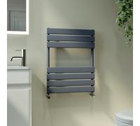 Riace Anthracite Vertical Flat Towel Radiator 650x500mm Single Panel 1018 BTU