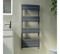 Riace Anthracite Vertical Flat Towel Rail Radiator 1000x450mm Single Panel 1365 BTU