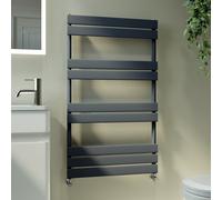 Riace Anthracite Vertical Flat Towel Rail Radiator 1000x600mm Single Panel 1712 BTU