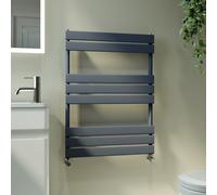 Riace Anthracite Vertical Flat Towel Rail Radiator 800x600mm Single Panel 1406 BTU