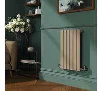 Riace Beige grey Horizontal Flat Designer Radiator 600x408mm Single Panel 953 BTU