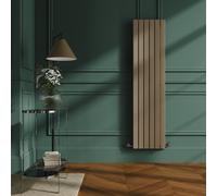 Riace Beige grey Vertical Flat Designer Radiator 1600x408mm Double Panel 3687 BTU
