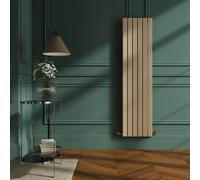 Riace Elk brown Vertical Flat Designer Radiator 1600x408mm Double Panel 3687 BTU