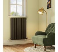Riace Midnight Black Horizontal Flat Designer Radiator 800x612mm Double Panel 2970 BTU