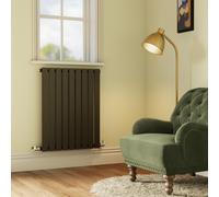 Riace Midnight Black Horizontal Flat Designer Radiator 800x612mm Single Panel 1947 BTU