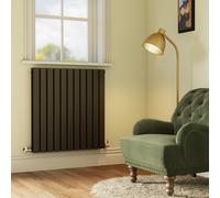 Riace Midnight Black Horizontal Flat Designer Radiator 800x748mm Double Panel 3628 BTU