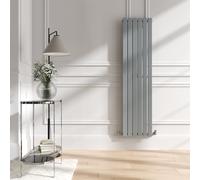 Riace Salt & Pepper Vertical Flat Designer Radiator 1600x408mm Single Panel 2442 BTU