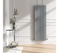 Riace Salt & Pepper Vertical Flat Designer Radiator 1600x544mm Double Panel 4916 BTU
