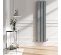 Riace Salt & Pepper Vertical Flat Designer Radiator 1800x408mm Double Panel 4168 BTU