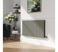 Riace Smoked Stone Horizontal Flat Designer Radiator 600x1156mm Double Panel 4370 BTU