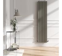 Riace Smoked Stone Vertical Flat Designer Radiator 1800x408mm Double Panel 4168 BTU