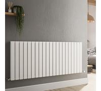 Riace White Horizontal Flat Designer Radiator 600x1428mm Double Panel 5398 BTU