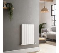 Riace White Horizontal Flat Designer Radiator 600x408mm Double Panel 1542 BTU