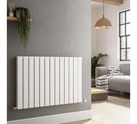 Riace White Horizontal Flat Designer Radiator 600x884mm Double Panel 3342 BTU