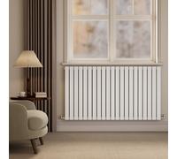 Riace White Horizontal Flat Designer Radiator 800x1428mm Double Panel 6926 BTU