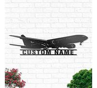 Riaeelvs Custom Airplane Wall Decor,Flight Attendant Family Wall Decor,Personalized Metal Name Signs,Customized Last Name Signs For Home,On Air Sign,Pool Signs And Decor Outdoor
