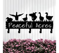 Riaeelvs Custom Gaggle Metal Wall Hook with 4-11 Hooks, Personalized Goose Field Name Key Hooks, Goose House Metal Key Holder for Hallway, Kitchen, Bathroom, Garage,Farmhouse Decor