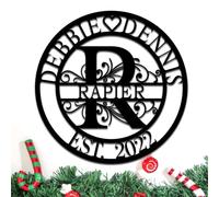 Riaeelvs Custom Metal Name Sign, Wedding Decor, Initial Split Monogram Signs, Metal Wall Art, Personalized Wedding, Outdoor Wall Decor