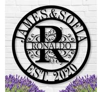 Riaeelvs Custom Metal Sign,Family Name Sign,Last Name Signs,Split Letter Wall Art,Home Decor,Personalized Monogrammed Gifts For Wedding,Outdoor Wall Decor,Bedroom Door Signs