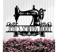 Riaeelvs Custom Sewing Machine Metal Signs,Sewing Room Name Signs Personalized,Vintage Quilting Decor,House Warming Gifts New Home,Metal Wall Decor,Craft Wall Art