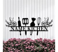 Riaeelvs Personalized Kitchen Metal Wall Decor Personalized Name Metal Signs Outdoor Indoor Custom Last Name Signs For Home Welcome Barbecue Wall Decor Funny Wedding Gifts