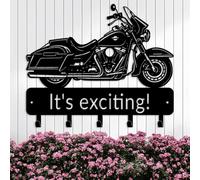 Riaeelvs Personalized Steampunk Motorcycle Key Rack Wall Decor,Custom Metal Key Holder for Wall with 6 Hooks, Vintage Kitchen & Garage Accessories Key Hanger System