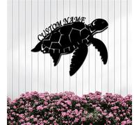Riaeelvs Turtle Metal Signs Customized,Custom Sea Turtle Sign,Personalized Home Address Numbers,Metal House Numbers,Deck Signs Beach House Newly Named,Outdoor,Porch,Bedroom,Nursery Decor,Funny Gift