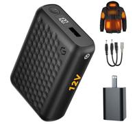 RIAFOX 12V 18400mAh Battery Pack Big Capacity Fast Charge for Heated Women Men Jacket Coat Portable USB Power Bank Replacement for Wulcea Genovega Vergoo Clothing Block Included