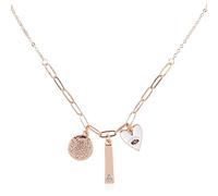 RIAH FASHION Bohemian Metallic Pendant Trendy Geometric Necklace - Lucky Charm Hamsa, Peace Hand Sign Face Profile Head, Skull Chain, Metal, No Gemstone
