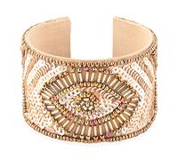 RIAH FASHION Bohemian Multi Layer Cuff Bracelet - Gypsy Statement Infinity Stackable Wrist Bangle Set Metallic Leopard Animal, Genuine Leather, Turquoise, Metal, no gemstone