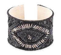 RIAH FASHION Bohemian Multi Layer Cuff Bracelet - Gypsy Statement Infinity Stackable Wrist Bangle Set Metallic Leopard Animal, Genuine Leather, Turquoise, Metal, no gemstone