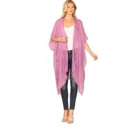 RIAH FASHION Bohemian Sequin Glitter Shawl Wrap Poncho - Kimono Cardigan, Sparkly Metallic Mesh Scarf, Open Knit Crochet, Lightweight Kimono Cardi - Purple, One size