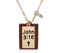 RIAH FASHION Inspirational Message Pendant Necklace - Christian Religious Engraved Words Infinity, Hexagon Charm Chain Hope, Love, Faith, Blessed Gift Jewelry, Glass, No Gemstone