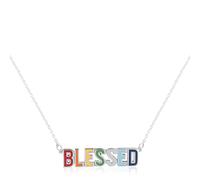 RIAH FASHION Inspirational Message Pendant Necklace - Christian Religious Engraved Words Infinity, Hexagon Charm Chain Hope, Love, Faith, Blessed Gift Jewelry, Metal, No Gemstone